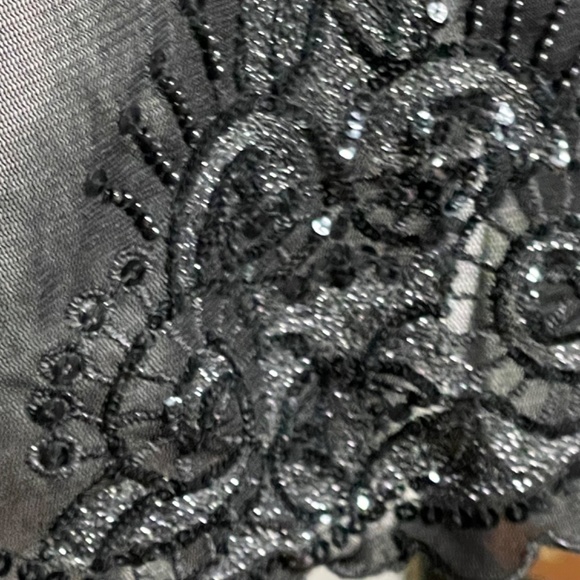 Express Black Whimsygoth Sequined Mesh Sheer Top Size XS - Vintage Express - Picture 8 of 10